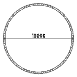 krug 10m kres Circle of radius trusses ø10m