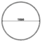 krug 11m kres Circle of radius trusses ø11m