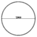 krug 12m kres Circle of radius trusses ø12m