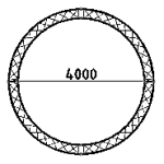 krug 4m kres Circle of radius trusses ø4m