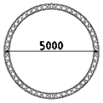 krug 5m kres Circle of radius trusses ø5m