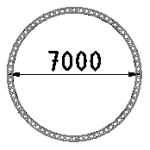 krug 7m kres Circle of radius trusses ø7m
