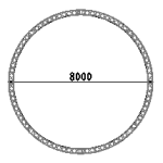 krug 8m kres Circle of radius trusses ø8m